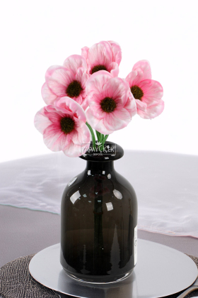 Yapay Çiçek Lüx Islak 5li Dağ Lalesi Demeti 25 cm Pembe - Yapay Çiçek Deposu