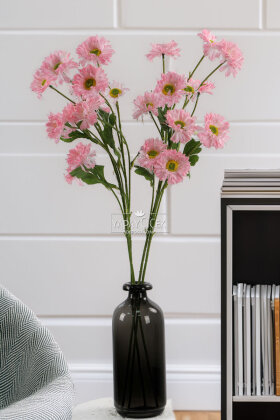 Yapay Çiçek 6 Çiçekli Fransız Gerberası Dalı 75 cm Pembe - Yapay Çiçek Deposu