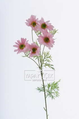 Yapay Çiçek 5 Çiçekli iskandinav Papatya Dalı 80 cm Pudra Pembe - 3