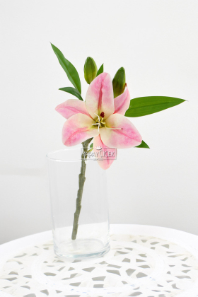 Yapay Çiçek Küçük Dal Islak Zambak 35 cm Pembe - 2