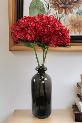 Yapay Pıtırcıklı Ortanca Dalı 50 cm Kırmızı - Yapay Çiçek Deposu