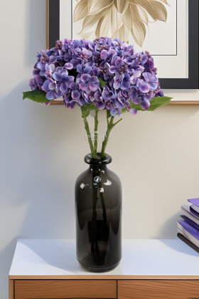 Yapay Pıtırcıklı Ortanca Dalı 50 cm Mor - Yapay Çiçek Deposu