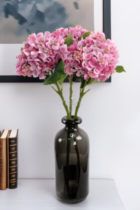 Yapay Pıtırcıklı Ortanca Dalı 50 cm Pudra Pembe - Yapay Çiçek Deposu