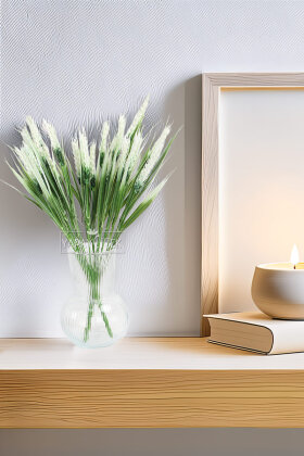 Yapay Plastik Başak Demeti 47 cm Beyaz - Yapay Çiçek Deposu