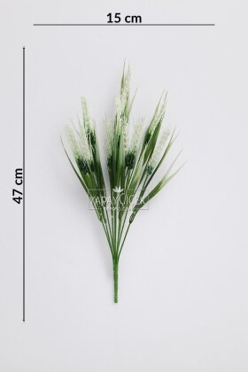 Yapay Plastik Başak Demeti 47 cm Beyaz - 3