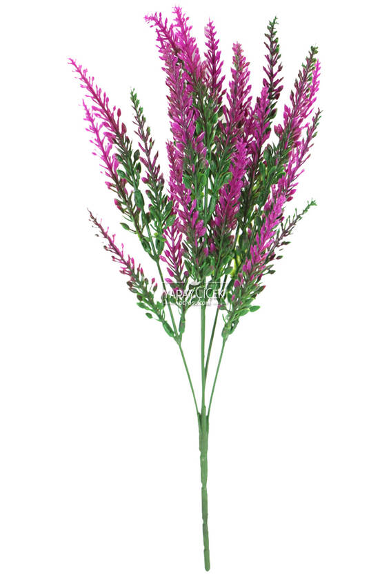 5 Dal Plastik Lavanta Demeti 35 cm Yeşil-Fuşya - 3