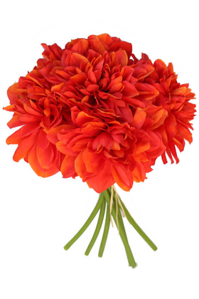 Yapay Krizantem Dahlia Yıldız Çiçeği 25cm Alev Kırmızı - 1