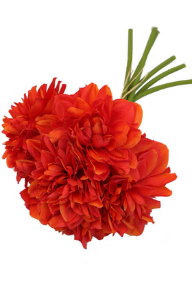 Yapay Krizantem Dahlia Yıldız Çiçeği 25cm Alev Kırmızı - 2