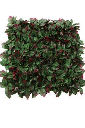 Yapay Portakal Yaprağı Model Duvar Bitki Kaplaması 50x50 cm Yeşil-Fuşya - 1