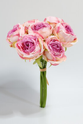 Yapay Premium 7li Kurumuş Nephis Gül Demeti 30 cm Pembe-Lila - 3