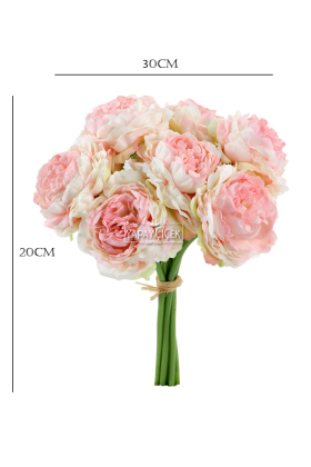 Yapay Premium 7li Kurumuş Nephis Gül Demeti 30 cm Pudra - 3