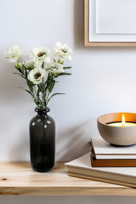 Yapay Premium Yumşak Dokulu 3lü Arı Çiçeği Dalı 50 cm Beyaz - Yapay Çiçek Deposu