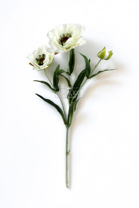 Yapay Premium Yumşak Dokulu 3lü Arı Çiçeği Dalı 50 cm Beyaz - 3