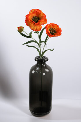 Yapay Premium Yumşak Dokulu 3lü Arı Çiçeği Dalı 50 cm Turuncu - 2