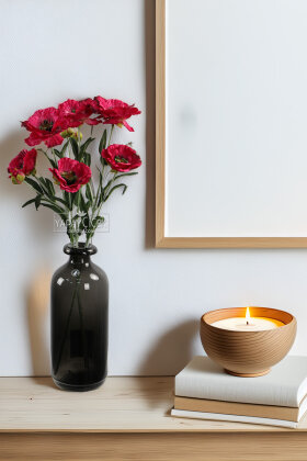 Yapay Premium Yumşak Dokulu 3lü Arı Çiçeği Dalı 50 cm Fuşya - Yapay Çiçek Deposu