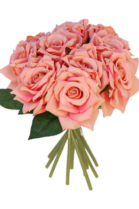 10lu Lüx Gul Demeti 25 cm Pastel Pembe - 1