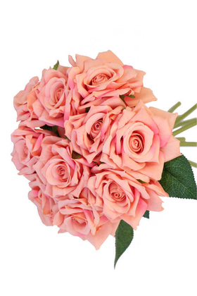 10lu Lüx Gul Demeti 25 cm Pastel Pembe - 2