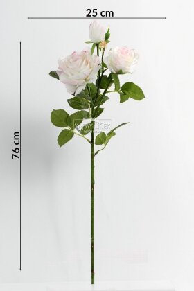 Yapay Premium 3lü Goncalı Gül Dalı 76 cm Ebruli - 4