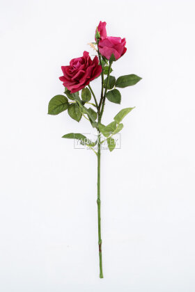 Yapay Premium 3lü Goncalı Gül Dalı 76 cm Fuşya - Mor - 3