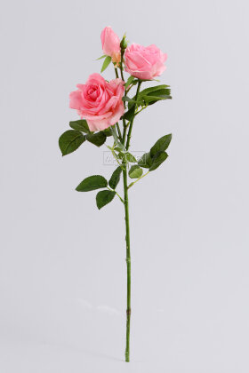 Yapay Premium 3lü Goncalı Gül Dalı 76 cm Pembe - 3