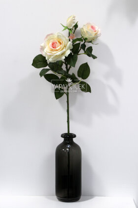 Yapay Premium 3lü Goncalı Gül Dalı 76 cm Somon - 2