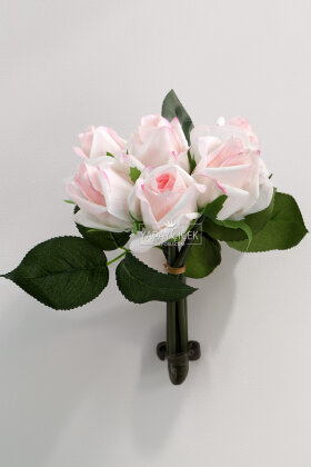 Yapay Premium 6lı Islak Gonca Gül Demeti 25 cm Ebruli - 2