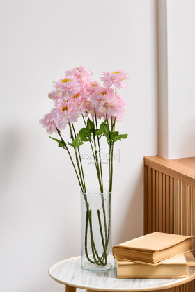 Yapay Çiçek 4 Çiçekli İzlanda Gülü 80 cm Pudra Pembe - Yapay Çiçek Deposu