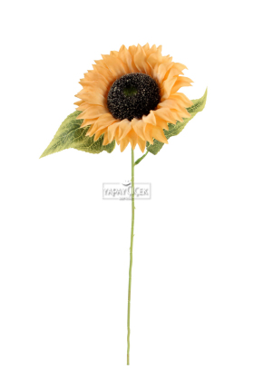 Yapay Retro Ayçiçeği Dalı 50 cm Açık Kahve - 3