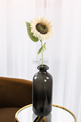 Yapay Retro Ayçiçeği Dalı 50 cm Krem - 2