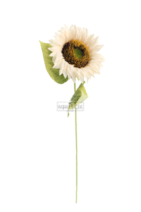 Yapay Retro Ayçiçeği Dalı 50 cm Krem - 3