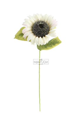 Yapay Retro Ayçiçeği Dalı 50 cm Paris Grisi - 3