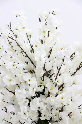  Saksıda Yapay 2 Gövdeli Bahar Dalı Ağacı 100 cm Beyaz - 5