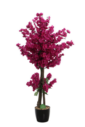  Saksıda Yapay 2 Gövdeli Bahar Dalı Ağacı 100 cm Mor - 4