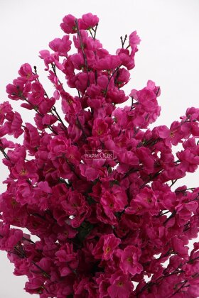  Saksıda Yapay 2 Gövdeli Bahar Dalı Ağacı 100 cm Mor - 5