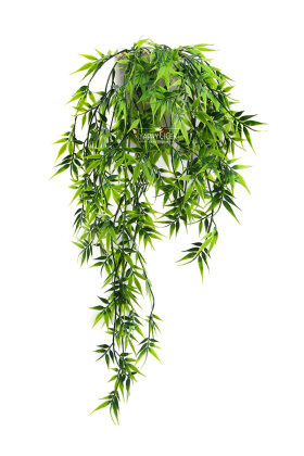 Yapay Çiçek Saksıda Sarkan Mızrak Sarmaşık 70 cm Yeşil - 3