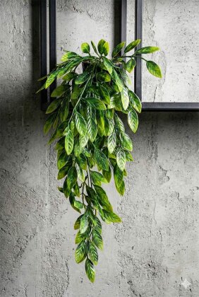 Yapay Çiçek Saksıda Sarkan Zümrüt Akış Sarmaşık 65 cm Yeşil - 3