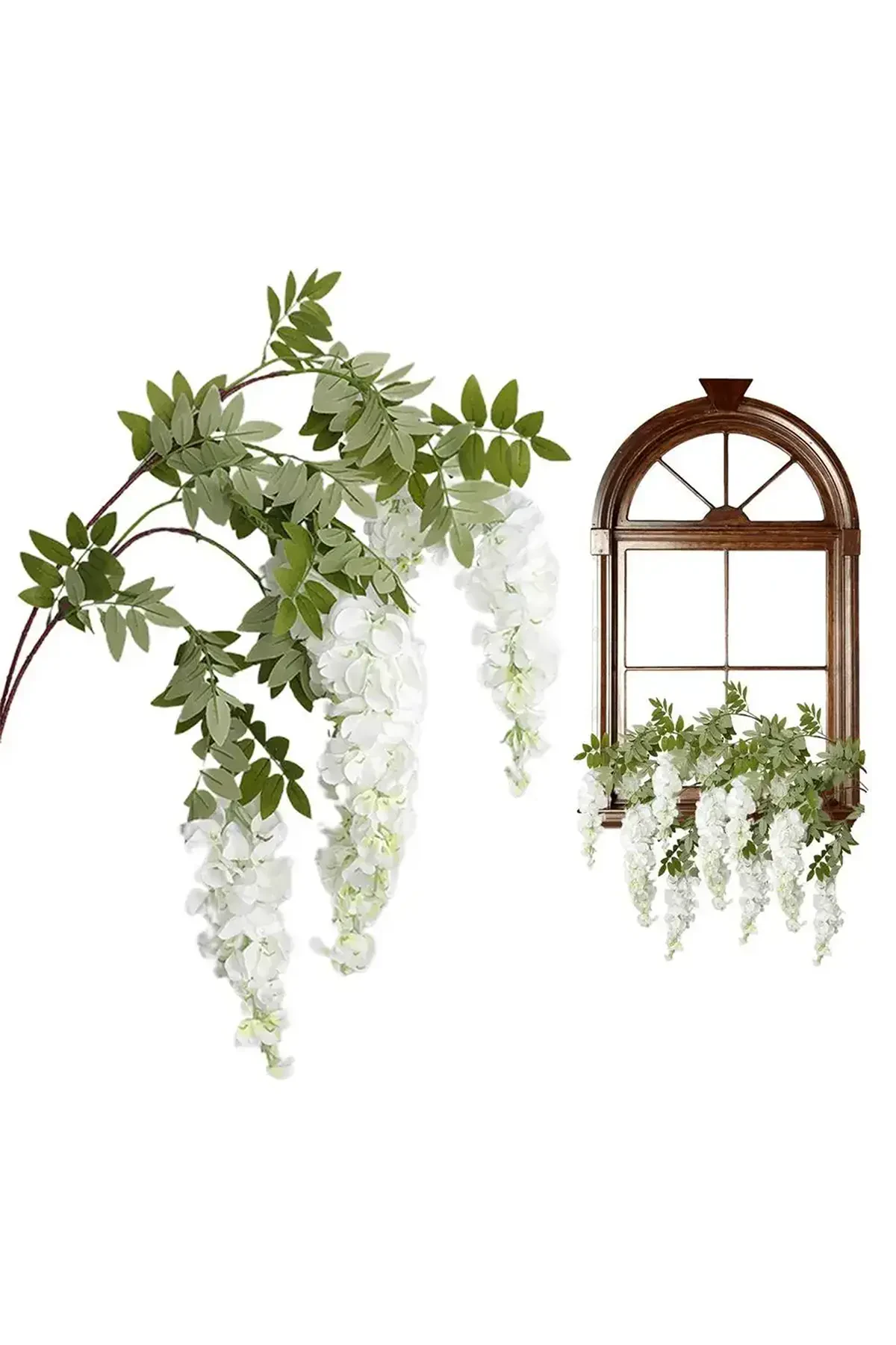 Yapay Salkım Akasya 3 Dallı 108 cm Beyaz - 4