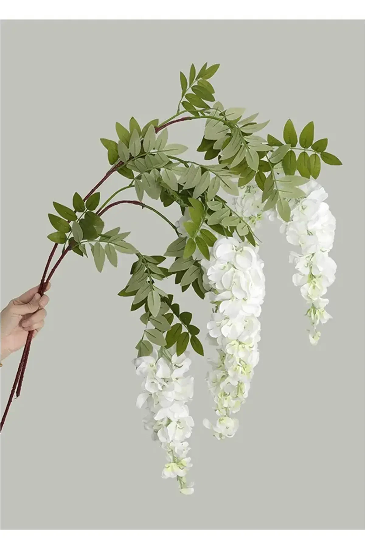Yapay Salkım Akasya 3 Dallı 108 cm Beyaz - 1