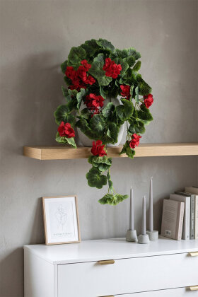 Yapay Lüx Sarkan Sardunya 80 cm Kırmızı - 2