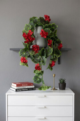 Yapay Lüx Sarkan Sardunya 80 cm Kırmızı - 3