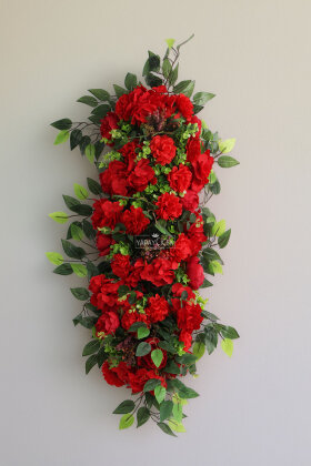 Düğün Nişan Söz Masa Çiçeği Hazır Tag Çiçeği 50 cm x 100 cm Kırmızı Model 1 - Yapay Çiçek Deposu