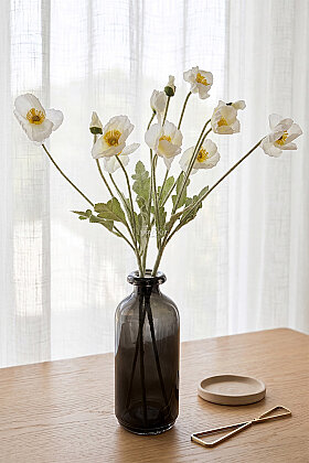 Yapay Çiçek 4lü Gelincik Dalı 60 cm Beyaz - 3