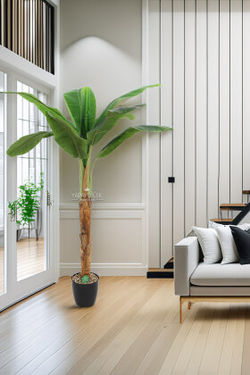 Yapay Ağaç Tek Gövdeli 9 Yapraklı Muz Ağacı 160 cm - Yapay Çiçek Deposu