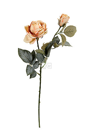 Yapay Pastel Tomurcuklu Gül Dalı 64 cm Somon - 2