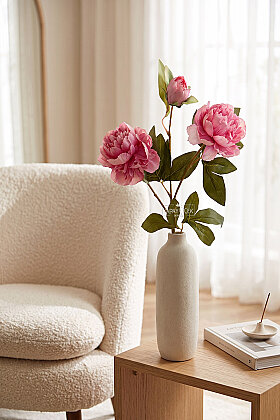Yapay Tomurcuklu Şakayık Dalı 75 cm Pembe - 2