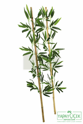 115 cm Yapay 8 Dal Yapraklı Gerçek Bambu - 2