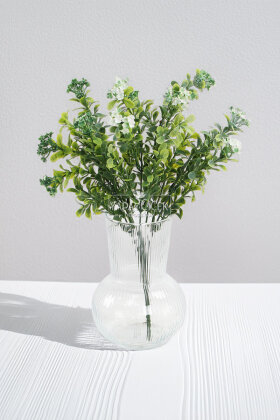 Yapay Tozlu Mineli Pıtırcık Bitkisi 38 cm Beyaz - 2