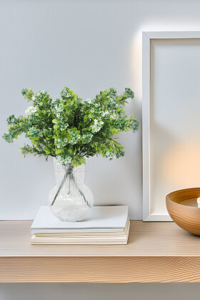 Yapay Tozlu Mineli Pıtırcık Bitkisi 38 cm Beyaz - Yapay Çiçek Deposu