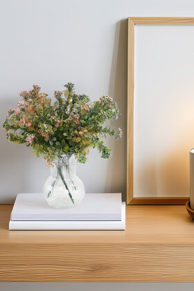 Yapay Tozlu Mineli Pıtırcık Bitkisi 38 cm Fuşya - Yapay Çiçek Deposu