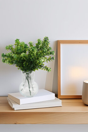 Yapay Tozlu Mineli Pıtırcık Bitkisi 38 cm Yeşil - Yapay Çiçek Deposu